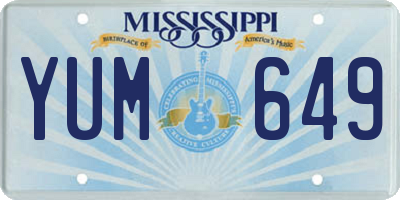 MS license plate YUM649