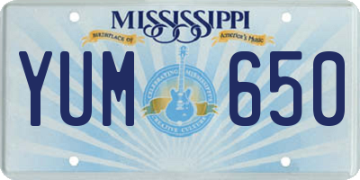 MS license plate YUM650