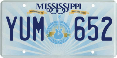 MS license plate YUM652