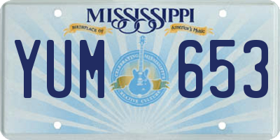 MS license plate YUM653