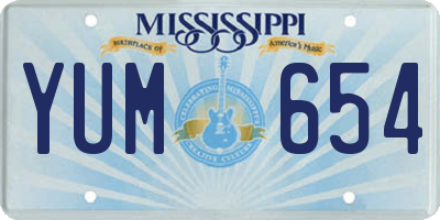 MS license plate YUM654