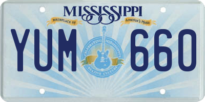 MS license plate YUM660