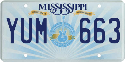 MS license plate YUM663