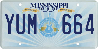 MS license plate YUM664