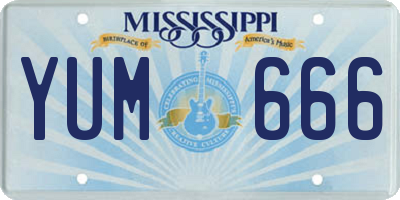 MS license plate YUM666