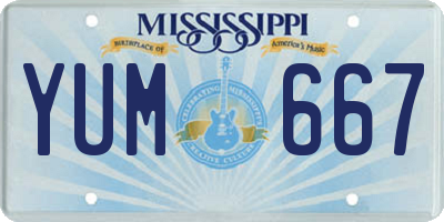 MS license plate YUM667