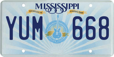 MS license plate YUM668