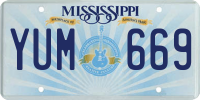 MS license plate YUM669