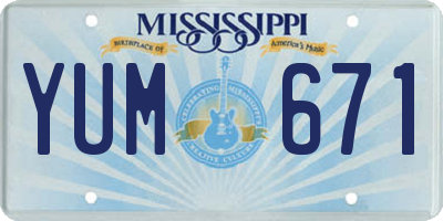 MS license plate YUM671