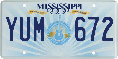 MS license plate YUM672