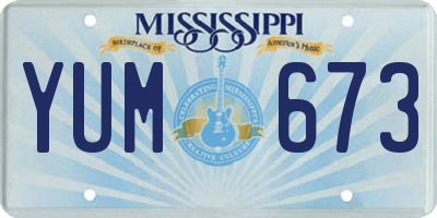 MS license plate YUM673
