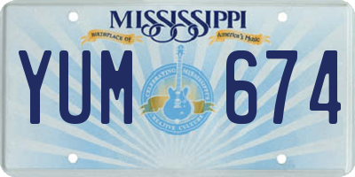 MS license plate YUM674