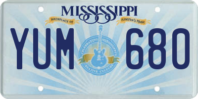 MS license plate YUM680