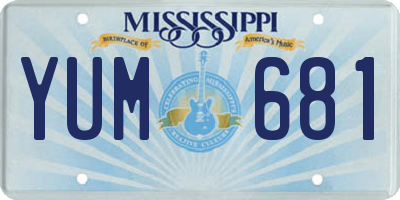 MS license plate YUM681