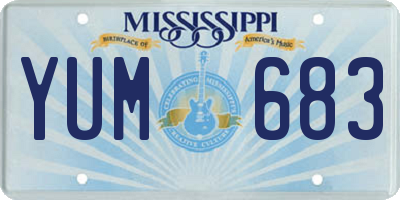 MS license plate YUM683
