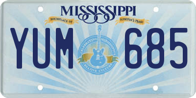 MS license plate YUM685