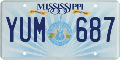 MS license plate YUM687