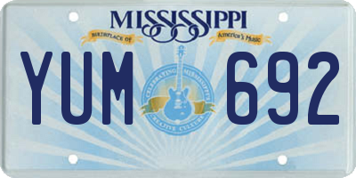 MS license plate YUM692