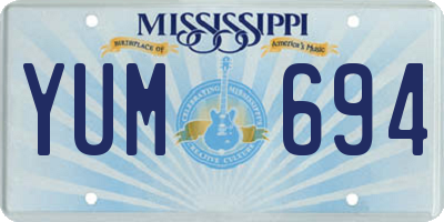 MS license plate YUM694