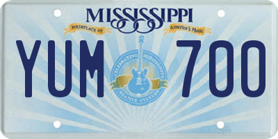 MS license plate YUM700