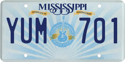MS license plate YUM701
