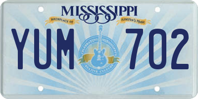 MS license plate YUM702