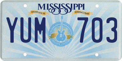 MS license plate YUM703
