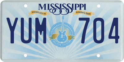 MS license plate YUM704
