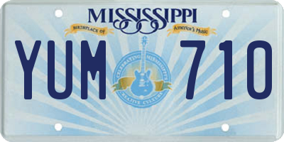 MS license plate YUM710