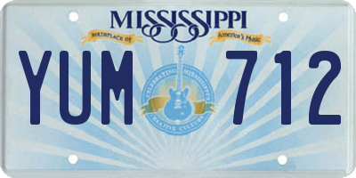 MS license plate YUM712