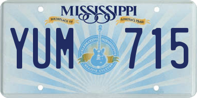 MS license plate YUM715