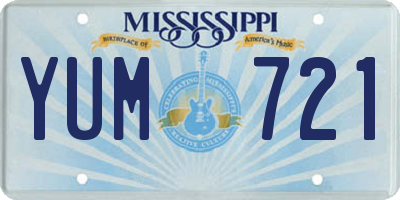 MS license plate YUM721