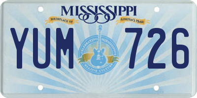 MS license plate YUM726