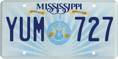 MS license plate YUM727