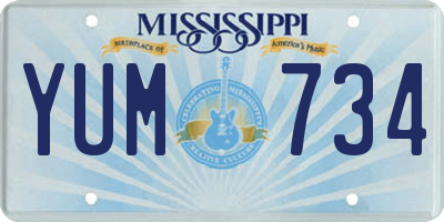 MS license plate YUM734