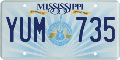 MS license plate YUM735
