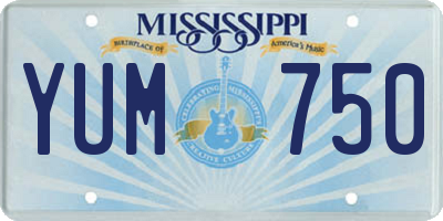 MS license plate YUM750