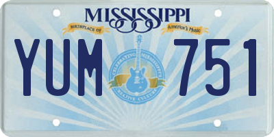 MS license plate YUM751