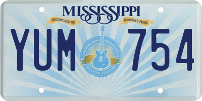 MS license plate YUM754