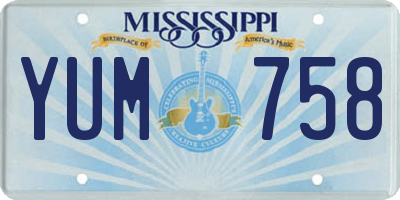 MS license plate YUM758