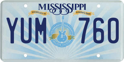 MS license plate YUM760
