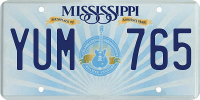 MS license plate YUM765