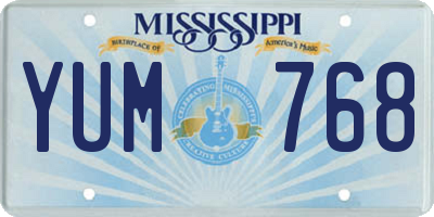MS license plate YUM768