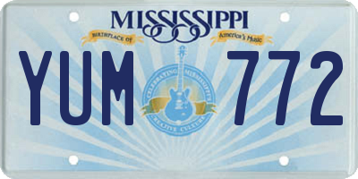 MS license plate YUM772