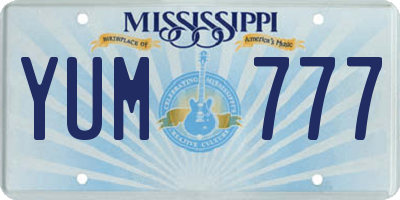 MS license plate YUM777