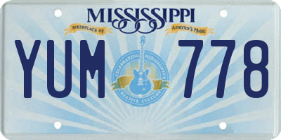 MS license plate YUM778
