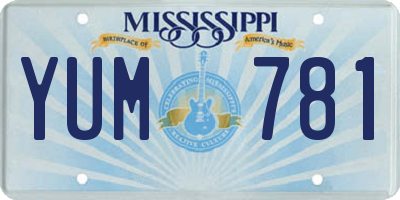 MS license plate YUM781