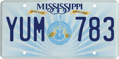MS license plate YUM783