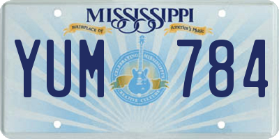 MS license plate YUM784