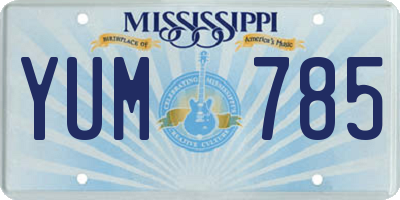 MS license plate YUM785